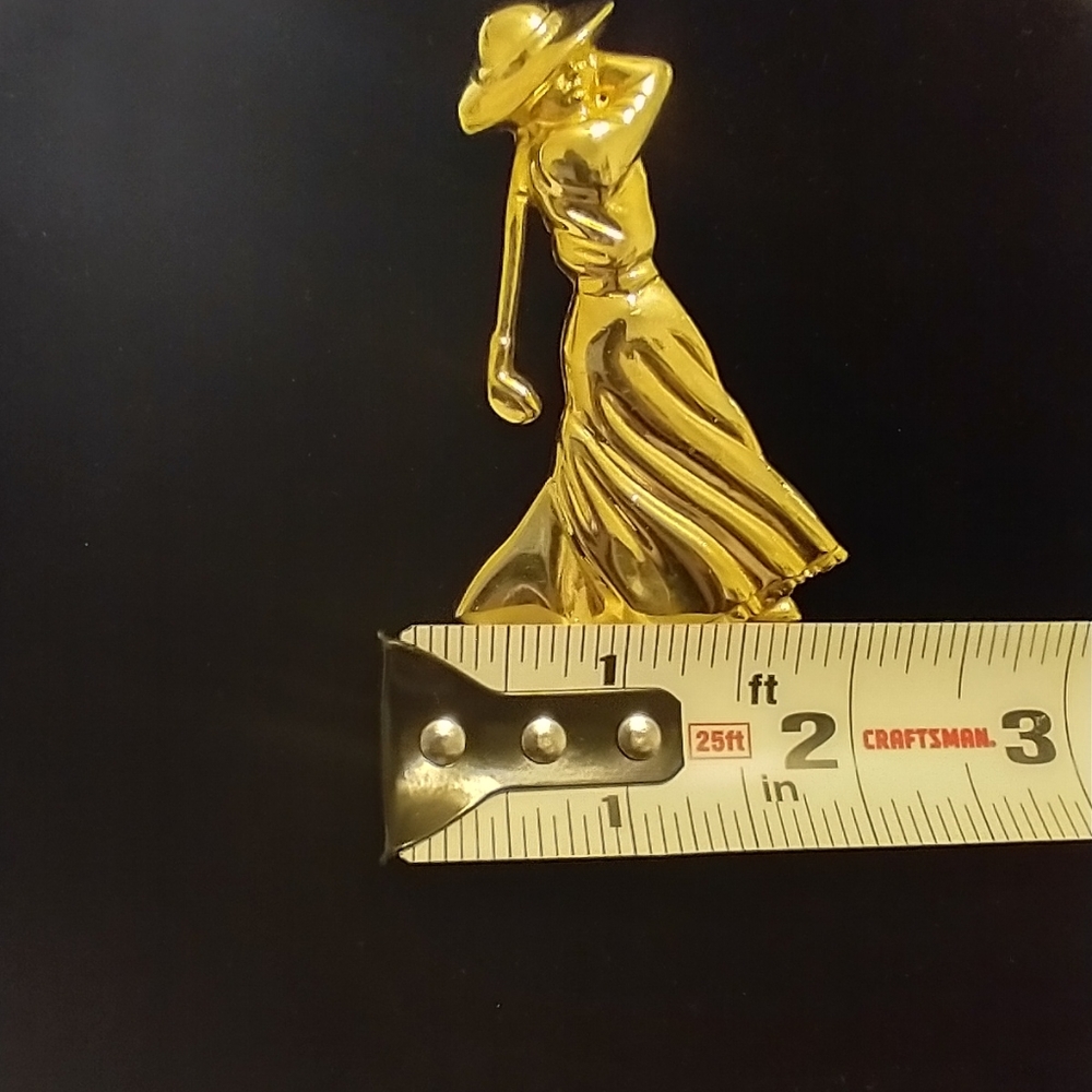 Fort signed lady golfer gold tone broochโ - Picture 4 of 6